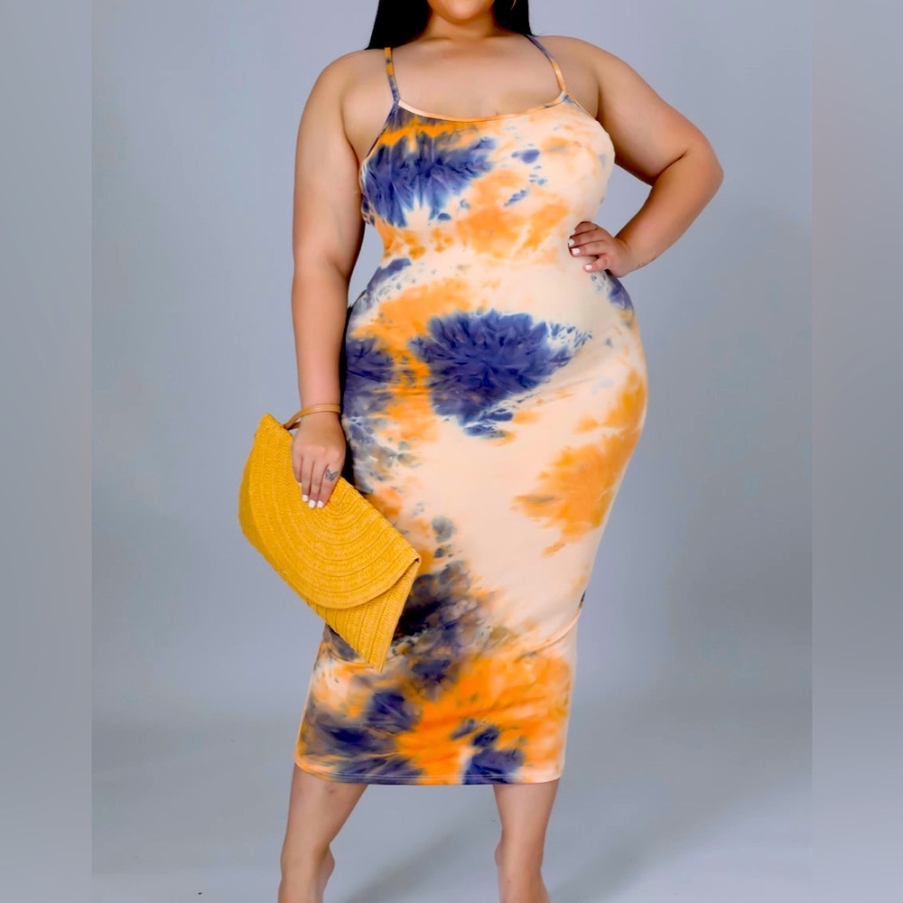 Plus size tye dyed dress